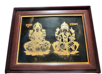 

MYEBIZSTORE SHUBH LABH GANESH LAXMI SPARKAL FRAM PAINTING Decorative Showpiece - 2 cm(Acrylic, Multicolor)
