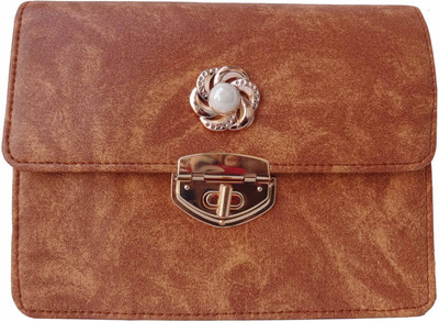 

ALIVE Girls Casual Tan Leatherette Sling Bag