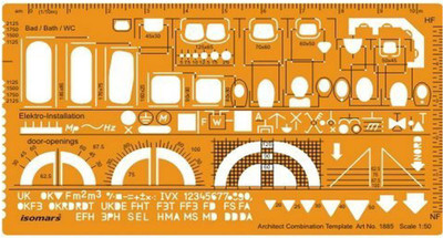 

Isomars 1885 Architectural Drafting Combination - Plan View Stencil(Pack of 1, Laser Cut & Printed)