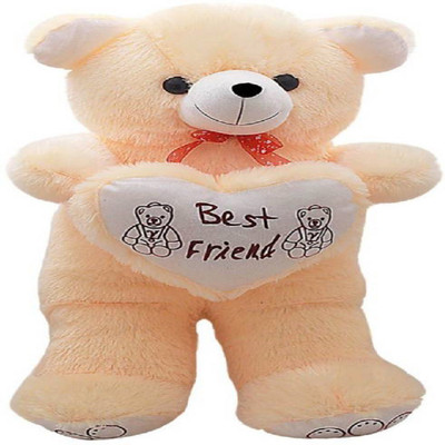 GVC Toys Beautiful Cream Fur with Heart Teddy Bear - 80 cm(Beige)