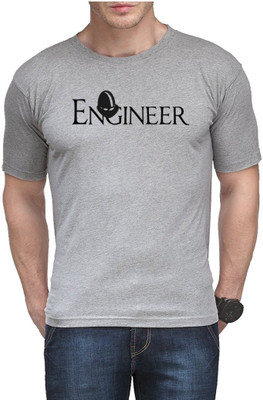 Rhymax Printed Men Round Neck Grey T-Shirt