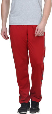 BODYACTIVE Solid Men Maroon Track Pants