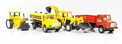 

Jack Royal Construction Kit - Type 5 - JCB-Road Roller(Yellow)-TLC Tanker(Yellow)-TLC Truck(Red) - Set of 4(Yellow, Yellow, Red), Red;yellow