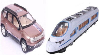 

AR Enterprises Combo of Duster car with EMU Lighting Train for kids (Multicolor)(Multicolor)
