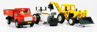 

Jack Royal Construction Kit - Type-4 -Road Roller(White)-TLC Truck(Red)-JCB- Set Of 3(White, Yellow, Red), Red;white;yellow