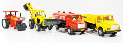 

Jack Royal Construction Kit - Type 5 - JCB-Road Roller(Red)-TLC Tanker(Red)-TLC Truck(Yellow) - Set of 4(Red, Red, Yellow)