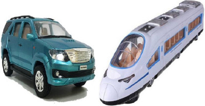 

AR Enterprises Fortuner Car with EMU Train for kids (Multicolor)(Multicolor)