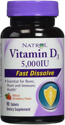 

Natrol Vitamin D3 - 5000 IU - Fast Dissolve - 90 Tablets(90 No)