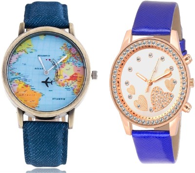 SOOMS WORLD MAP MEN WATCH WITH QUEEN OF HEARTSSOOMS SL-0068 SUPER BEAUTIFUL LADIES DIAMOND STUDDED PARTY WEAR Watch  - For Couple   Watches  (Sooms)