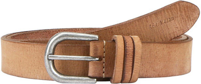 

Aditi Wasan Women Casual Beige Genuine Leather Belt, Peach beige