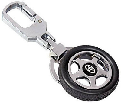 Gabriella Toyota Logo Premium Quality Rotating Wheel Tyre Locking Key Chain(Black)