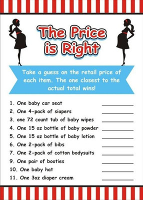 

Shop Online Baby Shower The price is right Game (Pack of 10)(Multicolor)