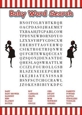 

Shop Online Baby Shower theme ready to pop "Baby Word Search Game"(Multicolor)