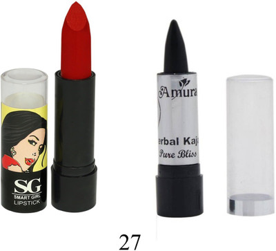 

Amura Smart Girl LipStick and Herbal Kajal Dry Pure Bliss Combo(Set of 2)