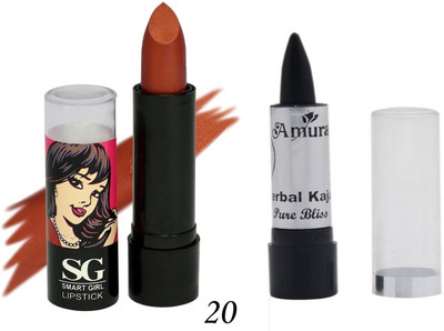 

Amura Smart Girl LipStick and Herbal Kajal Dry Pure Bliss Combo(Set of 2)