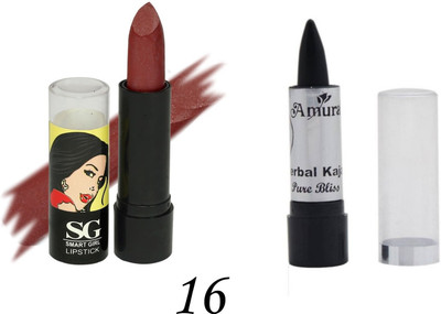 

Amura Smart Girl LipStick and Herbal Kajal Dry Pure Bliss Combo(Set of 2)