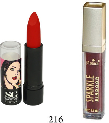 

Amura Smart Girl LipStick and Sparkle Sindur Combo(Set of 2)