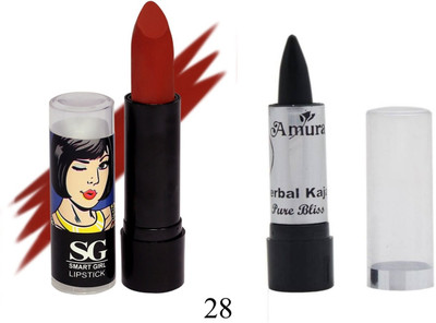 

Amura Smart Girl LipStick and Herbal Kajal Dry Pure Bliss Combo(Set of 2)