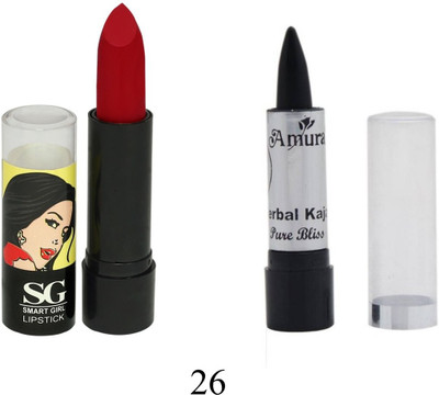 

Amura Smart Girl LipStick and Herbal Kajal Dry Pure Bliss Combo(Set of 2)
