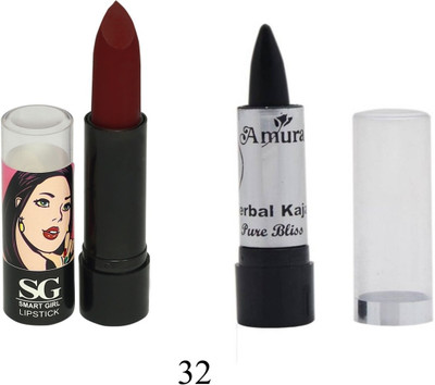 

Amura Smart Girl LipStick and Herbal Kajal Dry Pure Bliss Combo(Set of 2)