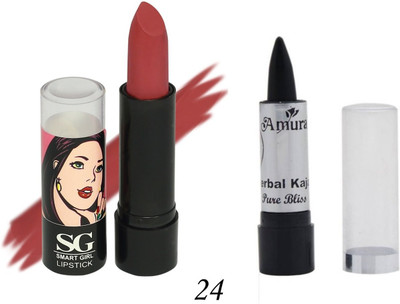 

Amura Smart Girl LipStick and Herbal Kajal Dry Pure Bliss Combo(Set of 2)