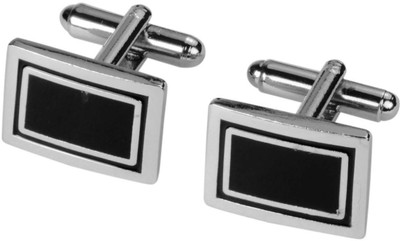 tiekart Silver Cufflink(Black)