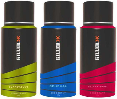 

Killer Scandalous, Sensual & Flirtatious Deo Deodorant Spray - For Men(100 g, Pack of 3)
