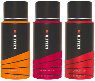 

Killer En-rgy & Flirtatious , Obsetion Deo Deodorant Spray - For Men(100 g, Pack of 3)