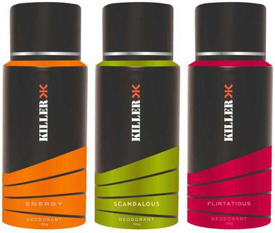 

Killer En-rgy Scandalous & Flirtatious Deo Deodorant Spray - For Men(100 g, Pack of 3)