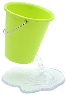 

ShopAis 1 Compartments Plastic Desk Bucket(Green)