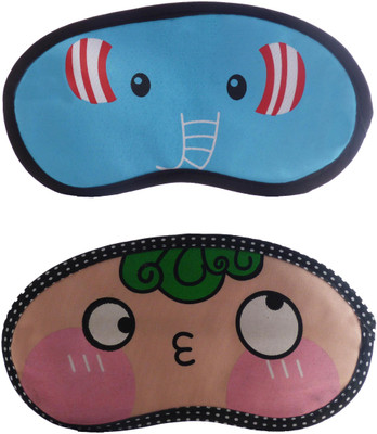 

Jenna Elephant-GreenHairCartoon Travel Sleeping Eye Cover Blindfold (Pack of 2)(2 g)