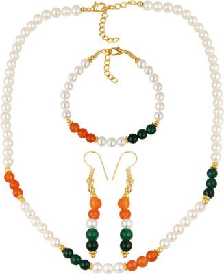 Pearlz Ocean Alloy Gold-plated Multicolor Jewellery Set(Pack of 1)