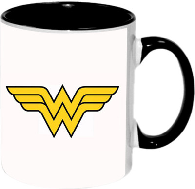 

Ashvah Printed Ceramic Mug(350 ml), Black