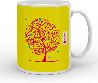 

Indigifts 102 Ceramic Mug(330 ml), Yellow