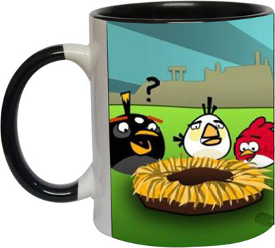 

Ashvah Angry Birds 1513 Ceramic Mug(350 ml), Black