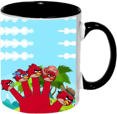 

Ashvah Angry Birds Ceramic Mug(350 ml), Black