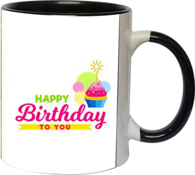 

Ashvah Happy Birthday 1515 Ceramic Mug(350 ml), Black