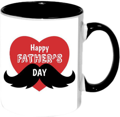 

Ashvah Happy Father's Day 1384 Ceramic Mug(350 ml), Black