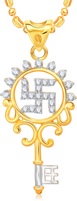 

VK Jewels Swastik Key Gold-plated Cubic Zirconia Alloy Pendant