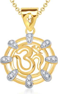VK Jewels Anmol Om Gold-plated Cubic Zirconia Alloy Pendant VK Jewels Anmol Om Gold-plated Cubic Zirconia Alloy Pendant