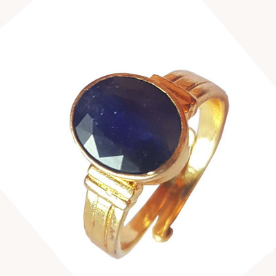 

rs jewellers RS JEWELLERS Gemstones 5.36 Ratti Natural Certified BLUE SAPPHIRE neelam Gemstone Panchdhatu Ring , Birthstone Astrology Ring Metal Sapphire Gold-plated Plated Ring