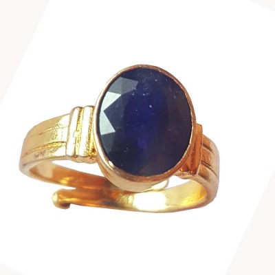 RS JEWELLERS RS JEWELLERS Gemstones 5.40 Ratti Natural Certified BLUE SAPPHIRE neelam Gemstone Panchdhatu Ring , Birthstone Astrology Ring Metal Sapphire Gold Plated Ring