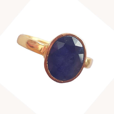 

RS JEWELLERS RS JEWELLERS Gemstones 5.61 Ratti Natural Certified BLUE SAPPHIRE neelam Gemstone Panchdhatu Ring , Birthstone Astrology Ring Metal Sapphire Gold-plated Plated Ring