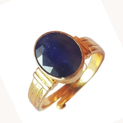 RS JEWELLERS RS JEWELLERS Gemstones 5.38 Ratti Natural Certified BLUE SAPPHIRE neelam Gemstone Panchdhatu Ring , Birthstone Astrology Ring Metal Sapphire Gold Plated Ring