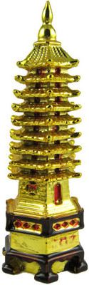 

Vastu arcade Golden Pagoda Education Tower Decorative Showpiece - 14 cm(Polyresin, Gold)