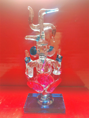 

MYEBIZSTORE Trisul ganesh crystal Decorative Showpiece - 8 cm(Crystal, Multicolor)