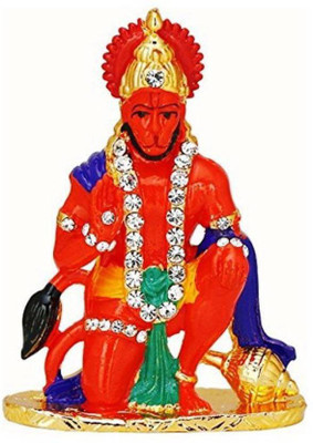 

DreamPalace India Stone Finish Lord Mahavir Hanuman Hindu God Bajrangbali Sculputer Handicraft Idol Diwali Decorative Spiritual Puja Vastu Car Dashboard Religious Pooja God idol Gift Item & Murti for Mandir / Temple / Home / Office Showpiece - 8 cm (Gold 