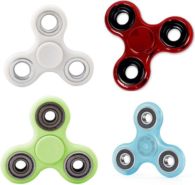 

V2A Fidget Spinner Combo Pack of 4 (Rodium with Metal Spinner)(Multicolor)