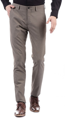 Arrow Newyork Regular Fit Men Brown Trousers
