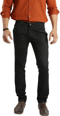 AWACK Slim Fit Men Black Trousers AWACK Slim Fit Men Black Trousers